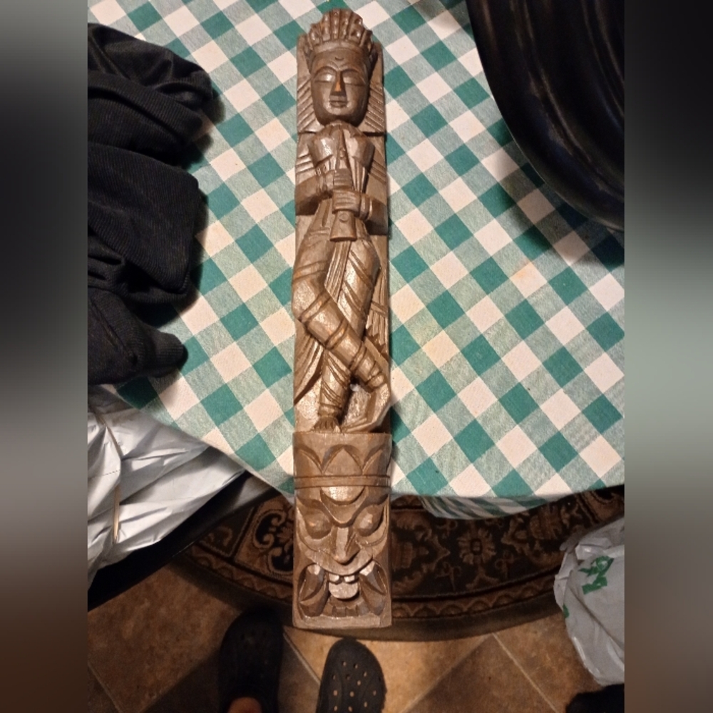 Vintage Hand Carved Wooden Totem - Picture 2 of 5